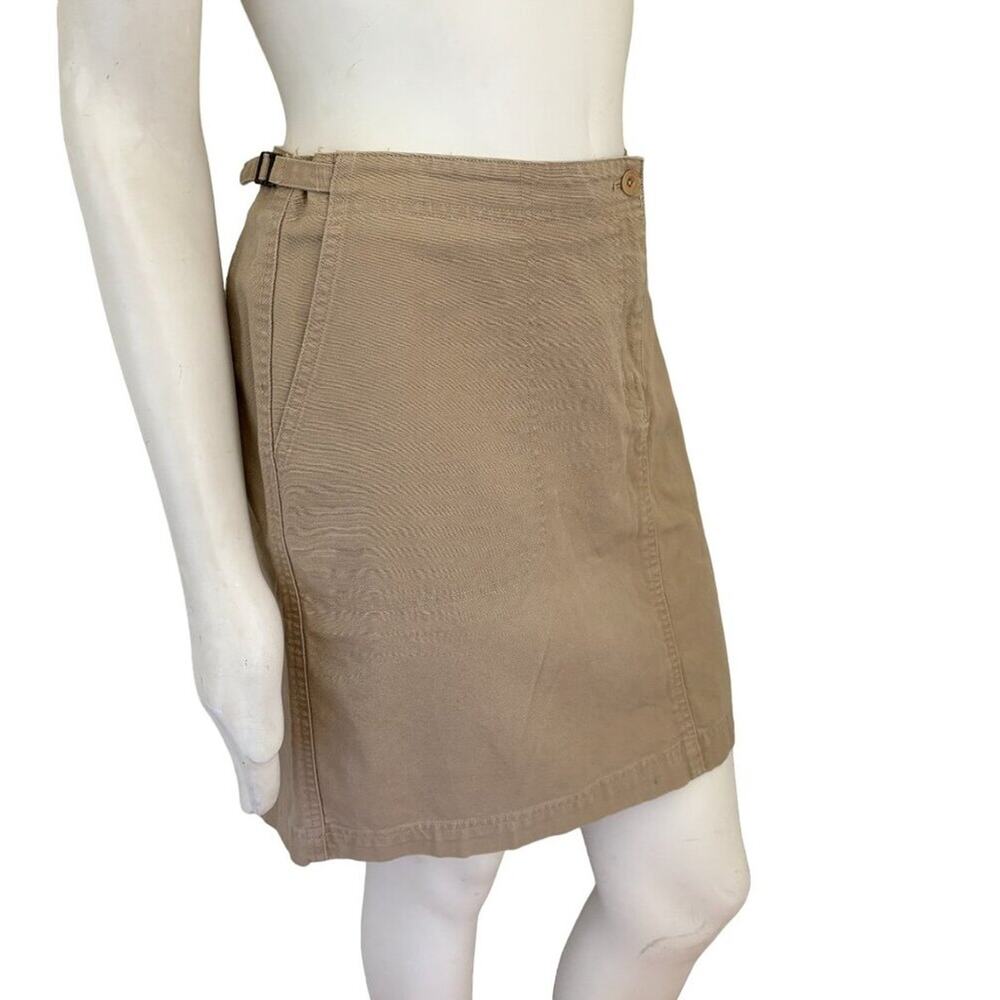 VTG 90s RALPH LAUREN Canvas Utility Skirt in Khaki  Gorpcore Safari  SZ 12